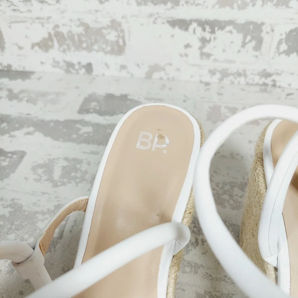 NEW BP White Cohan Espadrille Wedge Strappy Sandals W633 - Picture 10 of 11
